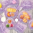 thumbnail image 7 of ZOOMPIL Diamond Birthday Party Tableware, 62Pcs Purple Party Tableware Set for Her, Sparkling Diamond Purples Dinnerware Set for Birthday,Wedding,Baby Shower Party Tableware, 7 of 7