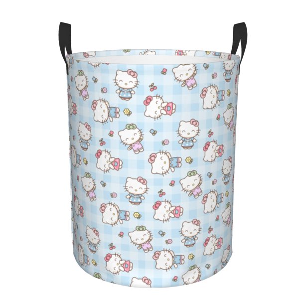 Cesta de lavandería con diseño de amigos de Hello Kitty, plegable, para almacenamiento de ropa de juguete, para guardería de niños