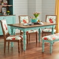 thumbnail image 4 of The Pioneer Woman Dining Table Made With Solid Wood Frame, Teal, 4 of 12