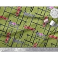 thumbnail image 3 of Soimoi Green Cotton Duck Fabric Geometric & Rose Floral Printed Craft Fabric by the Yard 42 Inch Wide, 3 of 3