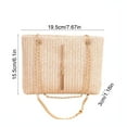 thumbnail image 3 of Storage Bags Storage Organizer Women's Straw Woven Handbag, Square Envelope Crossbody Purse, Chain Strap Shoulder Bag, Boho Chic Phone Clutch, Beach Wedding Bag, 3 of 6