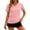 Pink, variant on Women's V-Neck Short Sleeve T-Shirt, Basic Everyday Workout Tee for Women, Women's Green,Size S-2XL