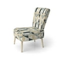 thumbnail image 3 of Designart "Spacious Neutrality I" Beige Damask Upholstered Accent Chair - Bohemian & Eclectic Arm Chair For Living Room, 3 of 7