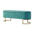 thumbnail image 5 of 50.5" Upholstered Storage Bench For End of Bed Entryway Bedroom Ottoman Teal, 5 of 10