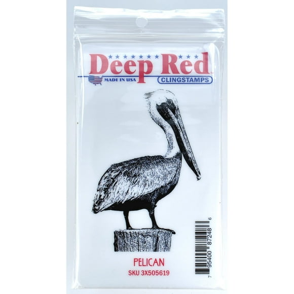 Deep Red Stamps Pelican Rubber Cling Stamp 2.1 x 3.1 inches