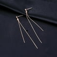 thumbnail image 3 of Solid 925 Sterling Silver Tassel Chain Dangle Earrings for Women Teens Long Dangle Drop Earrings Minimalist, 3 of 13