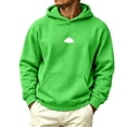 thumbnail image 2 of Men's Solid Printed Patterns Hoodie Sweatshirt Long Sleeve Loose Fit Pullover with Front Pocket Soft Comfort Casual Sweatshirt for Travel Street Loungewear, 2 of 3