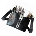 thumbnail image 3 of Barber Scissors Bag Hairstylist Waist Bag 7-Slot Scissor Holder Bag PU Leather Tool Bag for Scissor Hair Clips Combs Clippers Spray Bottle, 3 of 5