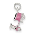 thumbnail image 1 of 925 Sterling Silver Pink Enamel Motor Scooter (10x20mm) Pendant / Charm, 1 of 2