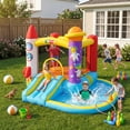 thumbnail image 6 of Veeboto Planet Rocket Theme Bounce House, Indoor Outdoor Bouncy Castle with Slide, Bounce Area, Pool, Ring Toss, Ball Net, Basketball Hoop for 3-10 Years Olds with Blower, 6 of 7