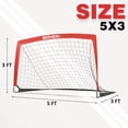 thumbnail image 2 of BOHEN 5x3ft Portable Soccer Goal for Kids Backyard with Carry Bag - Easy Folding Lightweight Fun for Outdoor Indoor Training Games for Teen Youth Adult (Red, 5x3 FT, 1 Pack), 2 of 8