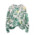thumbnail image 2 of Long Sleeve Pullover Sweaters For Women O Neck Casual Cute Printing Knit Oversized Sweater for Fall Winter Floral Designs,Green,XL, 2 of 6