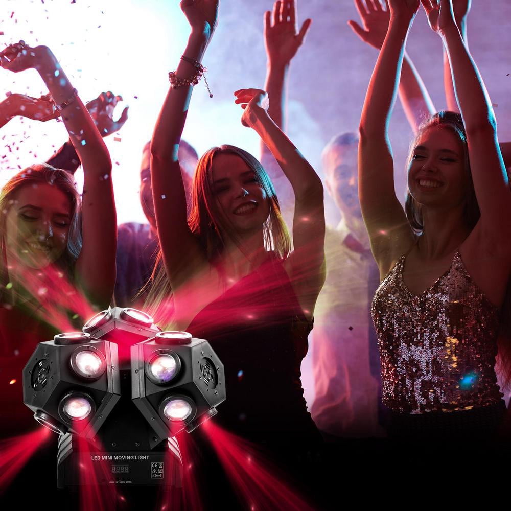 Mulaxen Moving Head Light RGBW Stage Lighting DJ Lights 18 x 12W LED Beam Spotlight 15/18 CH Wash Light with DMX 512 and Sound Activated for Church Wedding Bar Christmas and Halloween