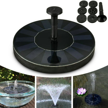 Solar Powered Water Floating Fountain Pump Panel Pool Garden Submersible for Bird Bath, Fish Tank, Small Pond, Garden Decoration and (Best Submersible Pump For Pool)