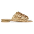 thumbnail image 3 of Cecelia New York Darleen Slide Sandals Gold Rinestone Slip On Caged Mule Flat (Gold/Gold Stone, 6.5), 3 of 6
