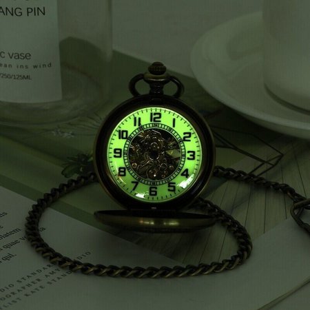 Luminous Dial Full Hunter Skeleton Design Men’s Vintage Mechanical Pocket Watch