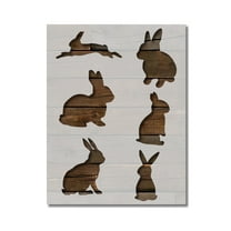 Bunny Rabbits Stencil Template Reusable 8.5 x 11 for Painting on Walls, Wood, Etc. By Stencilville