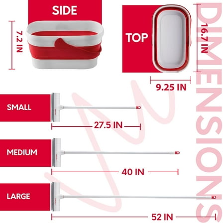 Collapsible Mop and Bucket Set with Wringer