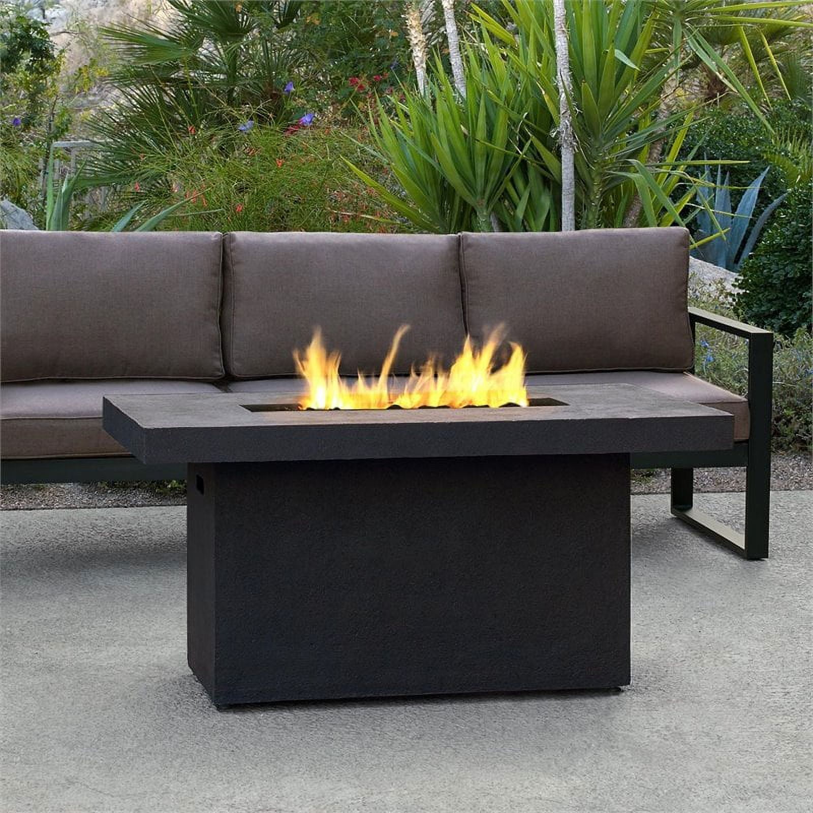 Ventura Rectangle Propane Chat Height Fire Table in Kodiak Brown with Natural Gas Conversion kit by Real Flame