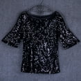 thumbnail image 2 of Casual Tops for Women Short Sleeve Summer Fashion Sequins Sparkle Coctail Party Blouse Crop Shirt T Shirts Basic Tee Tops, 2 of 6