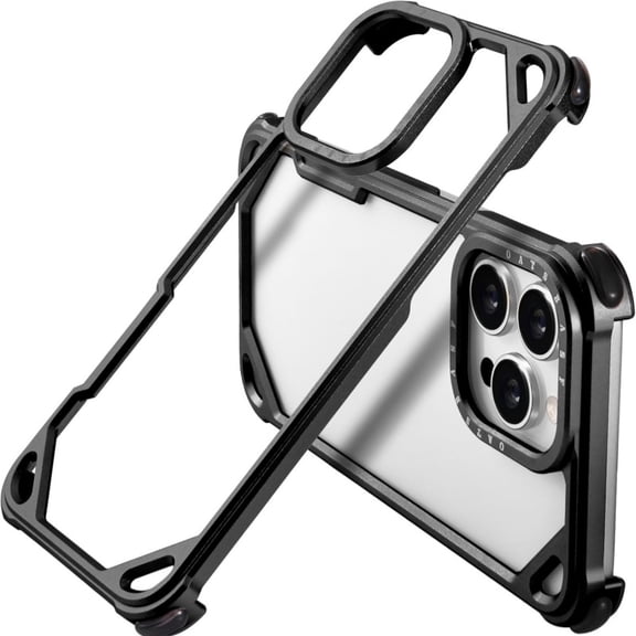 Magnetic Case for iPhone 16 Pro Max Bumper Metal Aluminum Frame 15 Pro Slim Fit No Back Design 4 Corner Shockproof Protection Minimalist Frameless
