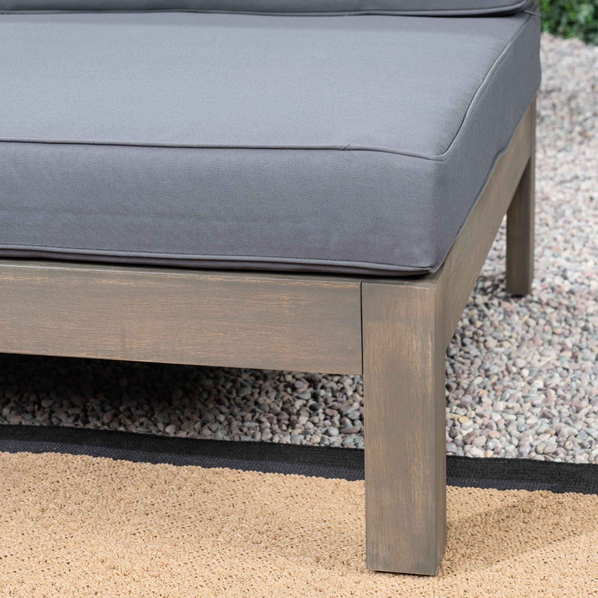 12-Piece Gray Contemporary Outdoor Furniture Patio Sectional Sofa Set - Gray Cushions