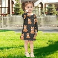 thumbnail image 5 of Girls' long-sleeved dress Cute Dog Girls' A-line dress with ribbed cuffs Soft and comfortable, 5 of 6