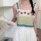thumbnail image 3 of Womens Summer Floral Cami with Contrasting Colors Hollow Sleeveless Knit Crop Tops Square Neck Tank Top brown, 3 of 4