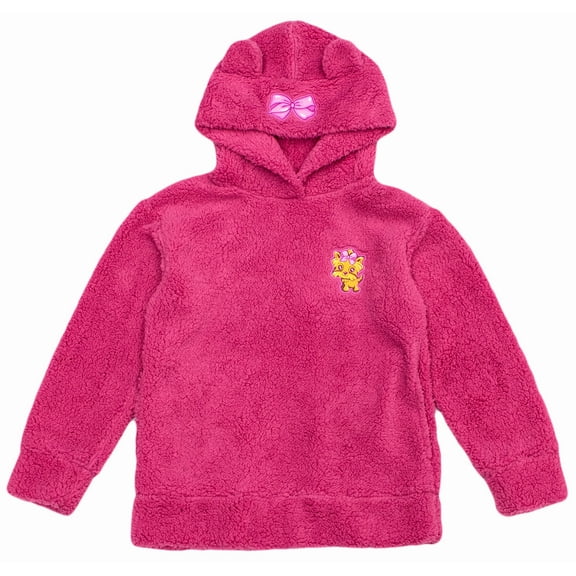 JoJo Siwa Girls' Bear Ears Shape Fleece Warm Plush Hoodies Clothes Light Jacket Sweatshirt Youth and Adult Outwear