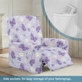 thumbnail image 3 of Xixirimido Purple Butterfly Daisy Pattern Recliner Chair Covers 4-Pieces Stretch Lazy Boy Recliner Covers with Pocket Reclining Slipcovers Soft Sofa Slipcover Furniture Protector for Pets Kids, 3 of 8