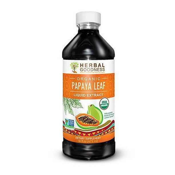 Papaya Leaf Extract Juice Liquid 16oz Organic, non gmo Blood