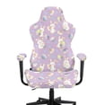thumbnail image 3 of Whosucclay Purple Rabbit Egg Spot Print Gaming Chair Cover with Armrests Elastic Breathable Computer Chair Slipcover Washable for Scratch & Stain Protection Office Chairs Covers Easter Decor, 3 of 8
