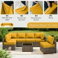 thumbnail image 6 of Snubbull 14 Piece 26" x 26" Patio Cushion Covers Replacement, Outdoor Patio Wicker Sofa Washable Cushion Slipcovers with Zipper, Yellow, 6 of 8