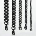 thumbnail image 2 of 3/5/7/9/11mm Mens Black Stainless Steel Cuban Curb Link Chain Necklace 18-26", 2 of 5