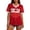 Hot Pink, variant on Women's Girls Canada Fans Soccer Shirt Short Sleeve V-Neck T-Shirt Canada Maple Leaf & Flag Print Patriotic Tee Tops for Family