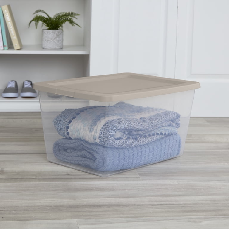 Sterilite 58 Qt. Storage Box Plastic Adult, Grey Pumice - Walmart.com
