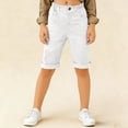 thumbnail image 5 of Frostluinai Kids Linen Shorts 5-16Y Elastic Waist Cuff Bermuda Shorts Solid Lounge Shorts Lightweight Beach Travel Shorts with Pocket, 5 of 9