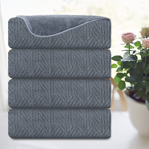 Smuge 4 Pack Oversized Bath Sheet Towels (35 x 70 in,Dark Gray) 600 GSM Ultra Soft Large Bath Towel Set Cozy Quick Dry Bathroom Towels Hotel Luxurious Towels