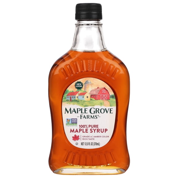 Maple Grove Farms Pure Maple Syrup, Kosher, 12.5 fl oz, Allergen-Free