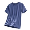 thumbnail image 2 of Lovzfmll Summer Ice Silk Cool Touch Thin Stretch Loose Short Sleeve T-Shirt, Men's Outdoor Breathable Sports Shirt for Hot Days Navy, 5XL, 2 of 9