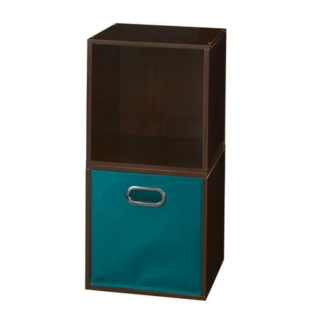 UPC: 0843532053751 | Niche Cubo Storage Set – 2 Cubes and 1 Canvas Bin- Truffle/Teal