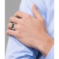 thumbnail image 4 of 14K White Gold Ibgoodman Men's Polished And Satin 2-Row Onyx Ringsize 10 - Jbsp, 4 of 5