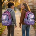 thumbnail image 2 of Yspwyqan Kids Boys Backpack, 17 Inch Lightweight Large Capacity School Bag, Glitter Purple Axolotl Adjustable Straps Multi-Pocket Daypack for Elementary Middle Travel, 2 of 7