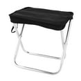 thumbnail image 4 of Portable Folding Stool Ultralight Camping Fold up Foot Rest Stool for Outdoor Living Travel BBQ, Black, 4 of 10
