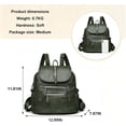 thumbnail image 3 of Sunyuer Vintage Soft PU Leather Backpack for Women, Large Capacity Multi-Pocket Casual Daypack, Adjustable Strap Fashion Shoulder Rucksack for Commute Travel Daily Work, 3 of 8