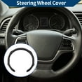 thumbnail image 2 of Unique Bargains PU Artificial Leather Steering Wheel Cover ABS Car Steering Wheel Protector 14.96" Black Carbon Fiber Texture 1 Pc, 2 of 6