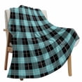 thumbnail image 6 of Fleece Blanket Tartan Plaid Buffalo Grid Pattern Blankets, Soft Cozy Warm Flannel Throw Blanket, Teal and Black Blanket for Bed Couch Sofa,40x50In, 6 of 9