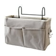 thumbnail image 1 of Bolsa organizadora de bolsillo para mesita de noche, de algodón y lino, para literas y dormitorios, color gris, 1 of 12