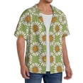thumbnail image 2 of Kdxio Men's Hawaiian Shirt for Men Short Sleeve Shirt Daisies Flowers Summer Casual Holiday Beach Button Down T-Shirts, 2 of 7