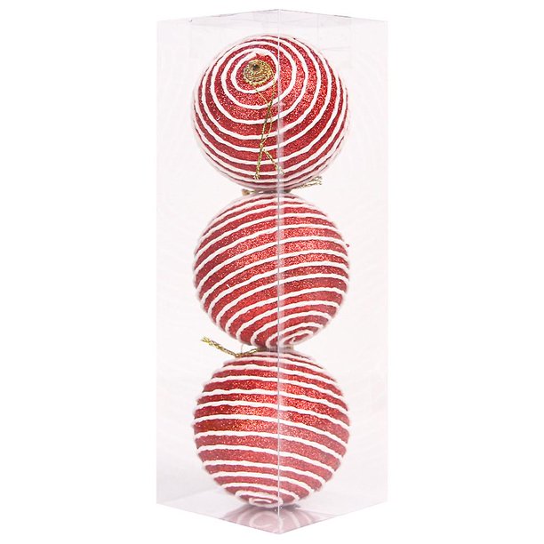 3 3 uds 8cm bolas de Navidad bolas de espuma colgante árbol de Navidad adornos colgantes Decoración